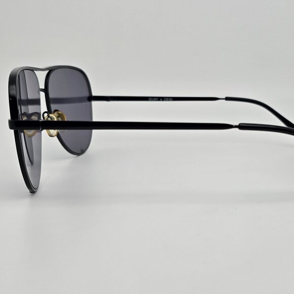Quay Australia x Desi High Key Black Frame Silver Mirror Lens Aviator Sunglasses - Picture 5 of 16